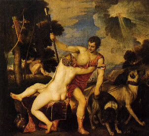 Venus y Adonis. Ticiano. 49832 bytes.