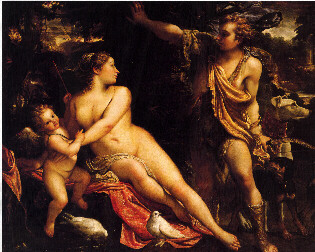 Venus, Adonis y Cupido. Annibale Carraci. 52616 bytes.