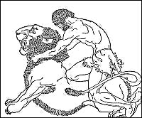 Heracles matando al le�n de Nemea