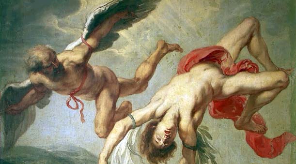 Jacob Peter Gowi, la Chute d'Icare, XVII� si�cle, Mus�e du Prado, Madrid. 